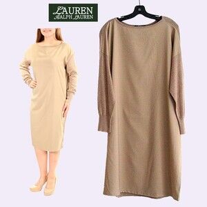 Lauren Ralph Lauren NEW Minimalist Contrast Material Jewel Neck Sweater Dress 3X